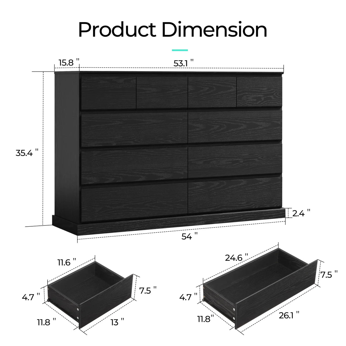 2026 NewLinsy Home Modern Wood Dressers for Bedroom, Wide Chest of 9 Drawers, White