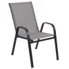 2026 NewBizChair 5 Pack Black Outdoor Stack Chair with Flex Comfort Material and Metal Frame