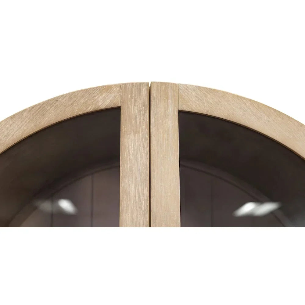 2026 NewModern Wood Arched Display Cabinet/Bookcase Fully Assembled Light Brown