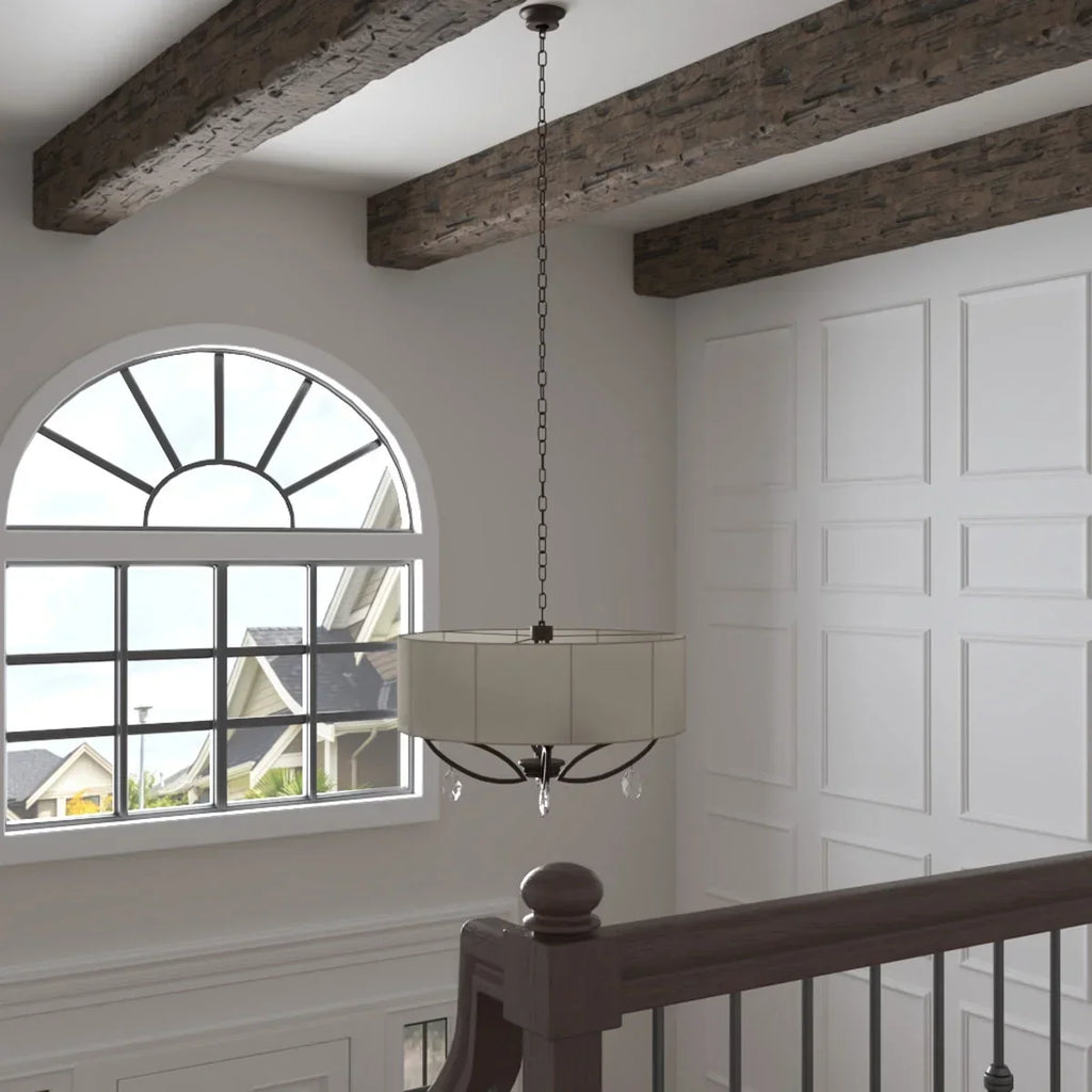2026 NewEkena Millwork 3 1/2"W x 3 1/2"H x 120"L 3-Sided (U-Beam) Salvaged Timber HeritageTimber Faux Wood Ceiling Beam, Kona Brown
