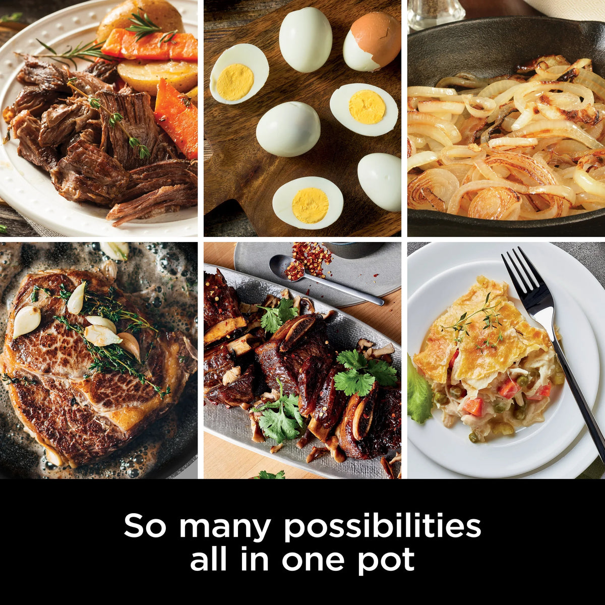 2026 NewNinja Foodi Possible Cooker, 8.5 Quart, 6-in-1 Multi-Cooker, Slow Cooker, Steamer, Glass Lid Integrated Cooking Utensil, Nonstick, Oven Safe Pot to 500°F, Cherry Tarte, MC1000WM