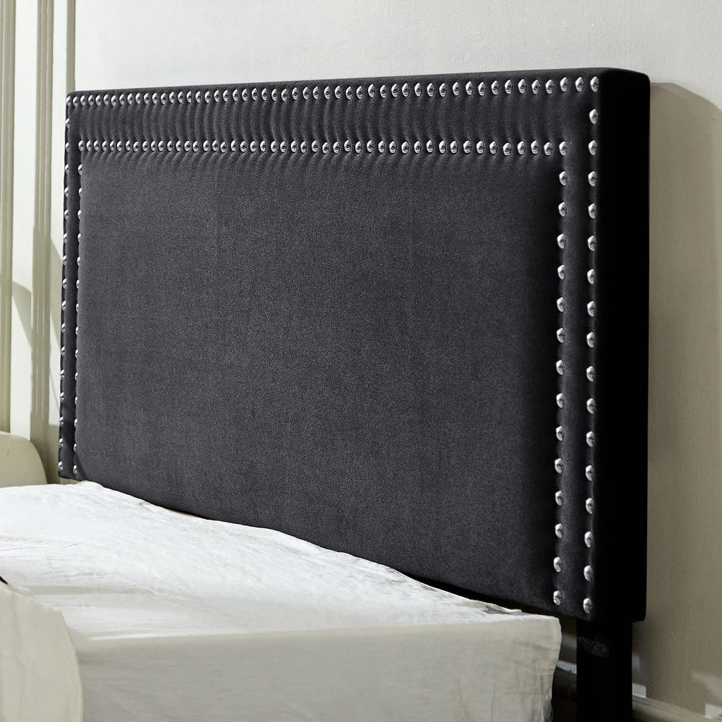 2026 NewVECELO Full Bed Frame with 4 Storage Drawers (Wheeled) and Tufted Upholstered Adjustable Headboard Platform Bed, Beige