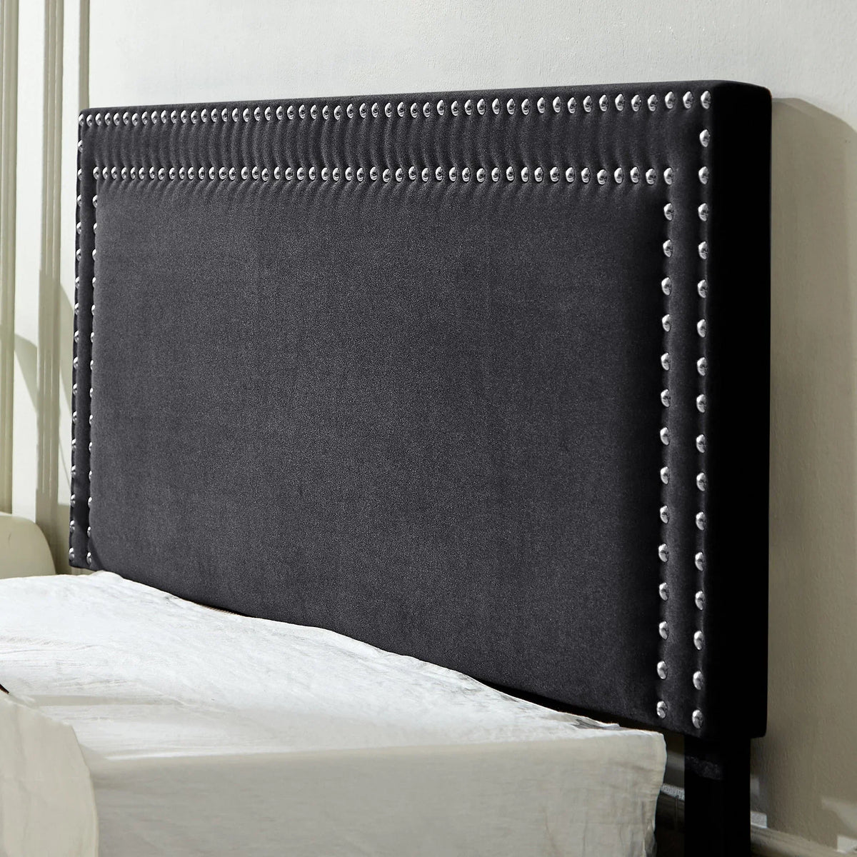 2026 NewVECELO Full Bed Frame with 4 Storage Drawers (Wheeled) and Tufted Upholstered Adjustable Headboard Platform Bed, Beige