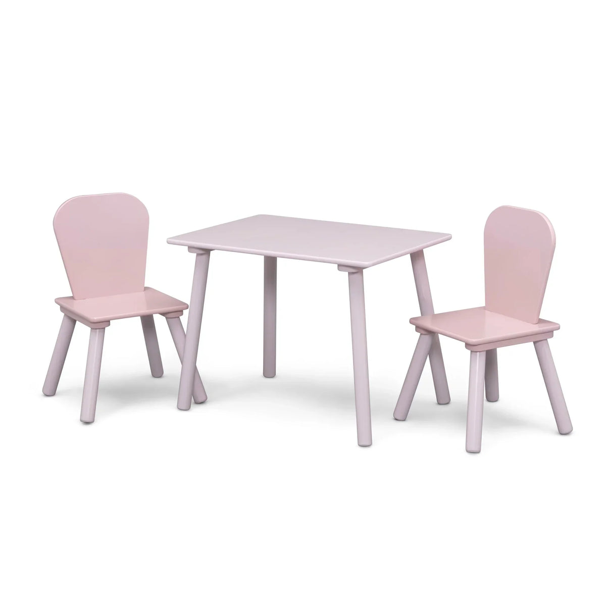 2026 NewDelta Children 4-Piece Toddler Playroom Set �C Includes Play Table, 2 Chairs and 6 Bin Toy Organizer with Reusable Vinyl Cling Stickers, Light Pink/Dark Pink