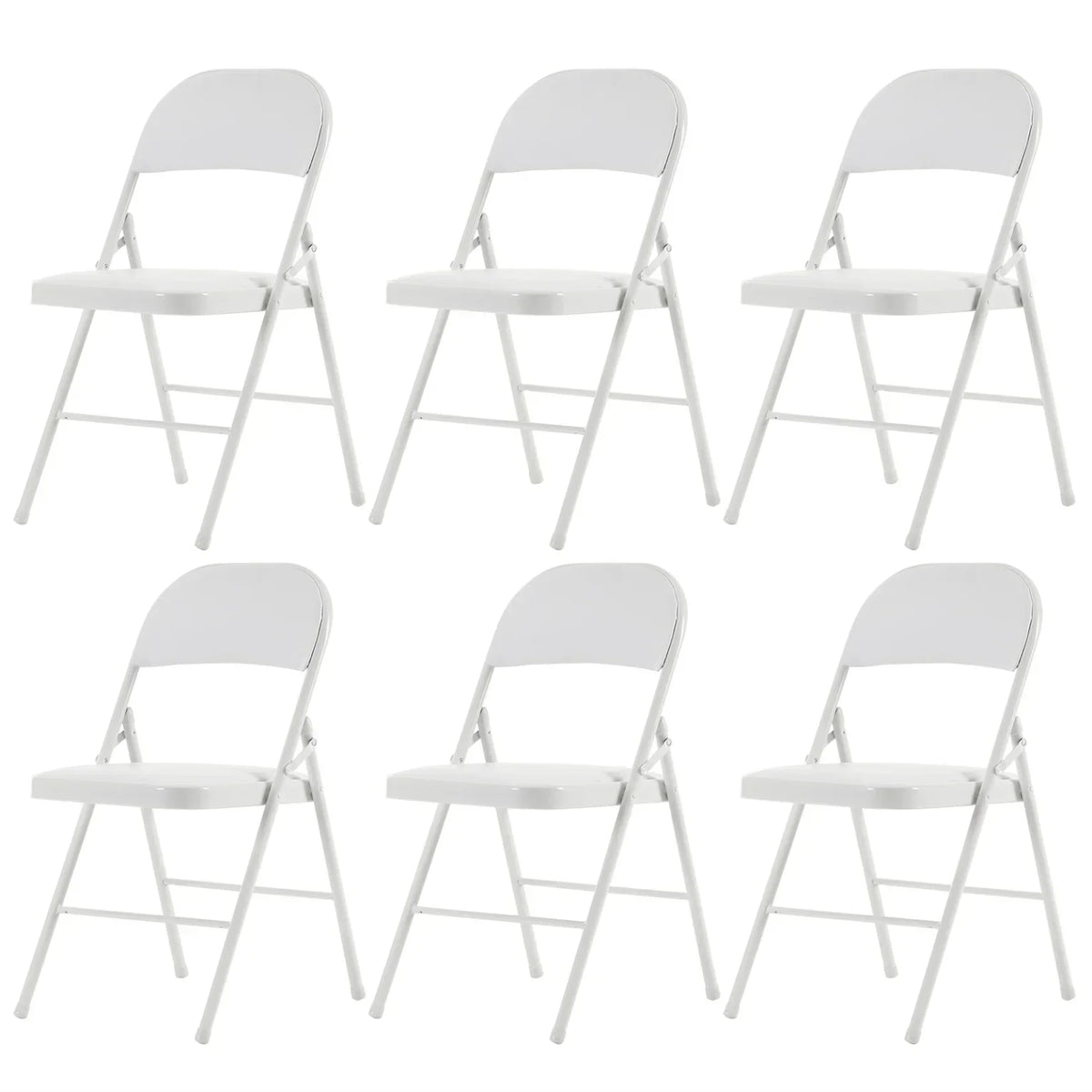 2026 New6 Pack Gray Folding Chairs with Padded Seats, Portable Stackable Foldable Chairs for Indoor & Outdoor, Commercial Seat with Metal Frame for Events Office Wedding Party, 330lbs Capacity