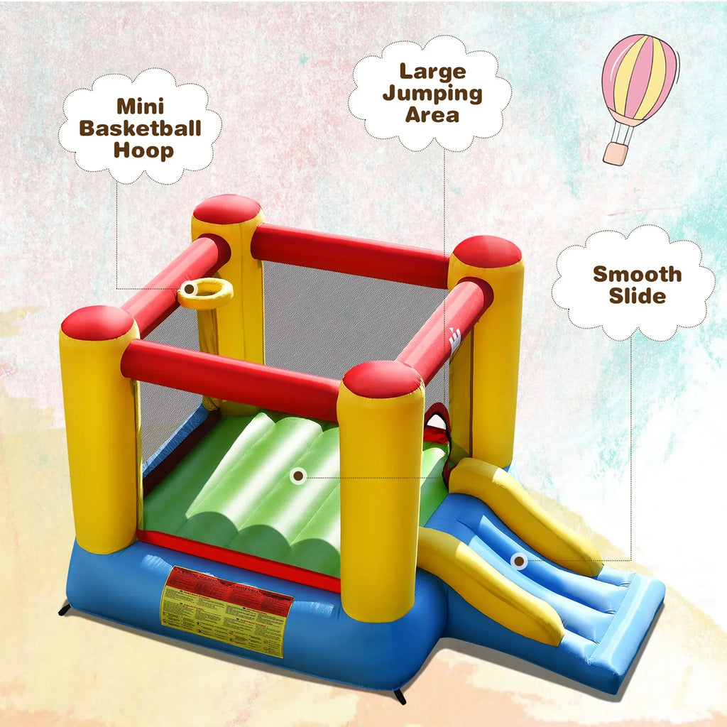 2026 NewCostway Inflatable Bouncer Kids Bounce House Jumping Castle Slide with 480W Blower