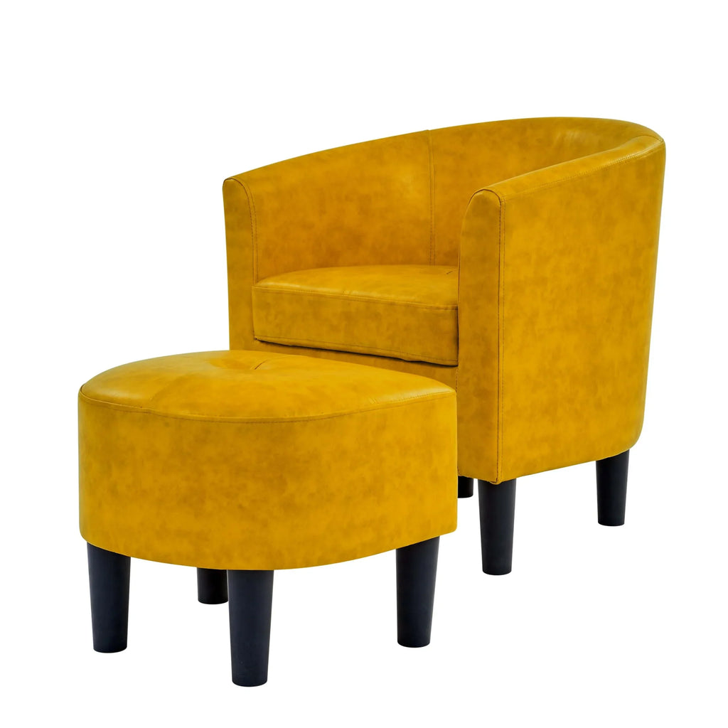 2026 NewBonzy Home Velvet Accent Chair with Ottoman for Living Room,Beige