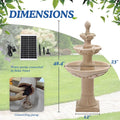 2026 NewMagic Union Italian Solar Water Fountains Outdoor Garden Decor - 48.4''H Fountain and Waterfall, Large Cascading Indoor Floor-Standing Resin Bubbler Fountain Features W/Pump for Patio, Backyard