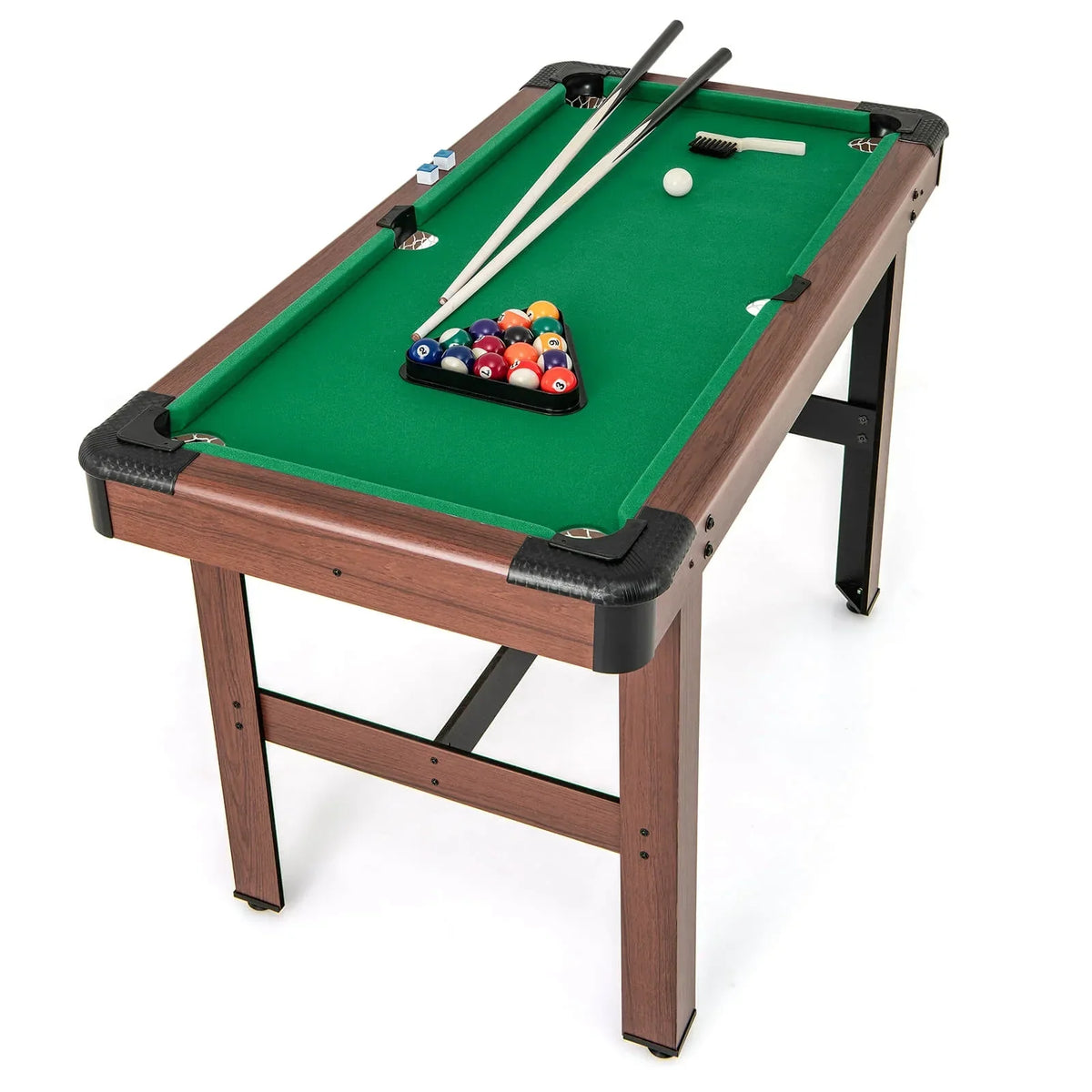2026 NewCostway 48" Pool Table for Kids & Adults with Full Set of Balls 2 Cue Sticks 2 Chalks Green