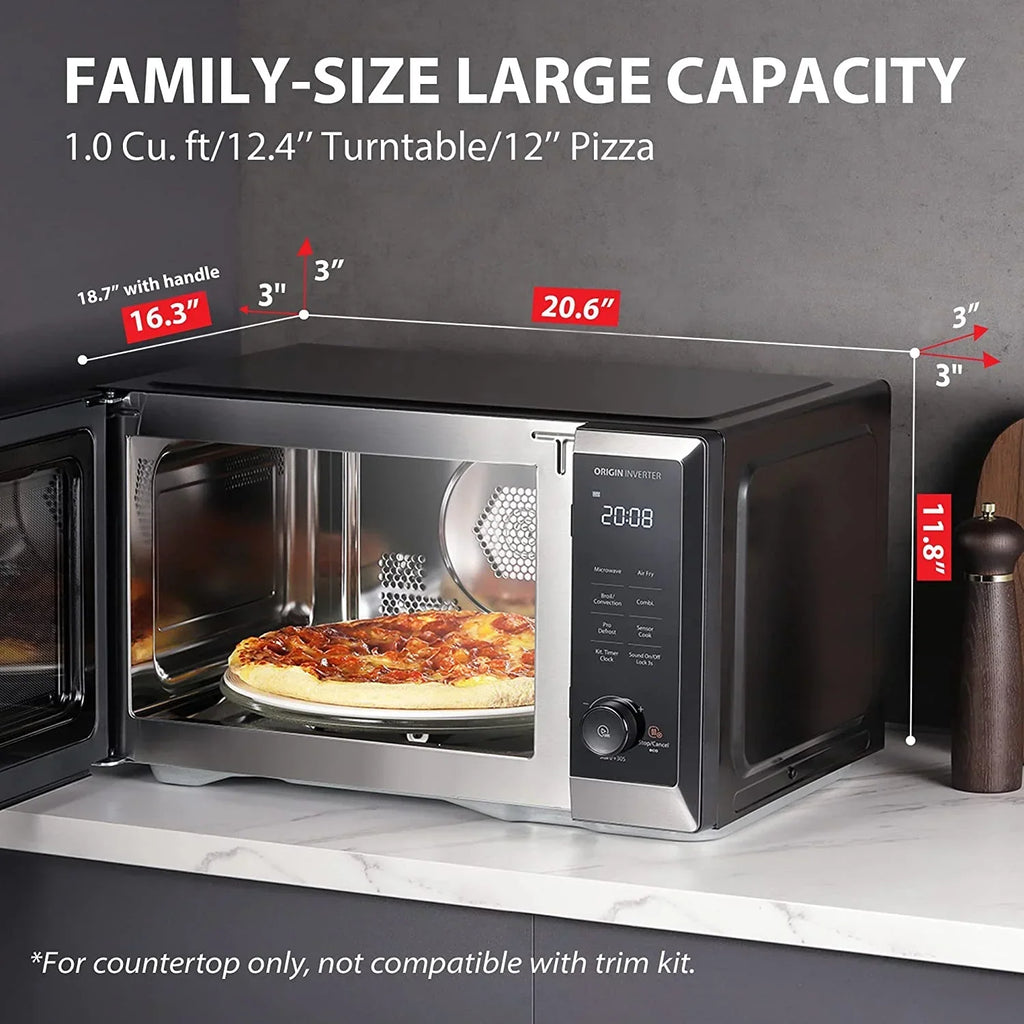2026 NewTOSHIBA 7-in-1 Countertop Microwave Oven Air Fryer Combo, Inverter, Convection, Broil, Speedy Combi, Even Defrost, Humidity Sensor, Mute Function, 27 Auto Menu&47 Recipes, 1.0 cu.ft/30QT, 1000W