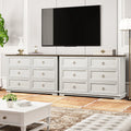 2026 NewFAGAGA 6 Drawers Dresser for Living Room,Storage Cabinet Wooden Dressers Organizer for Bedroom,White