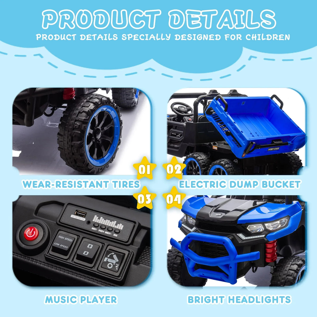 2026 NewXuanlur 24V 2 Seater Kids Ride on Car Truck, Ride on UTV W/ 2x200W Motor, 24 Volt Ride on Toys W/ Dump Bed/Shovel, Electric Car for Kids W/ Durable Tires, LED Light, Music, Remote Control, Black