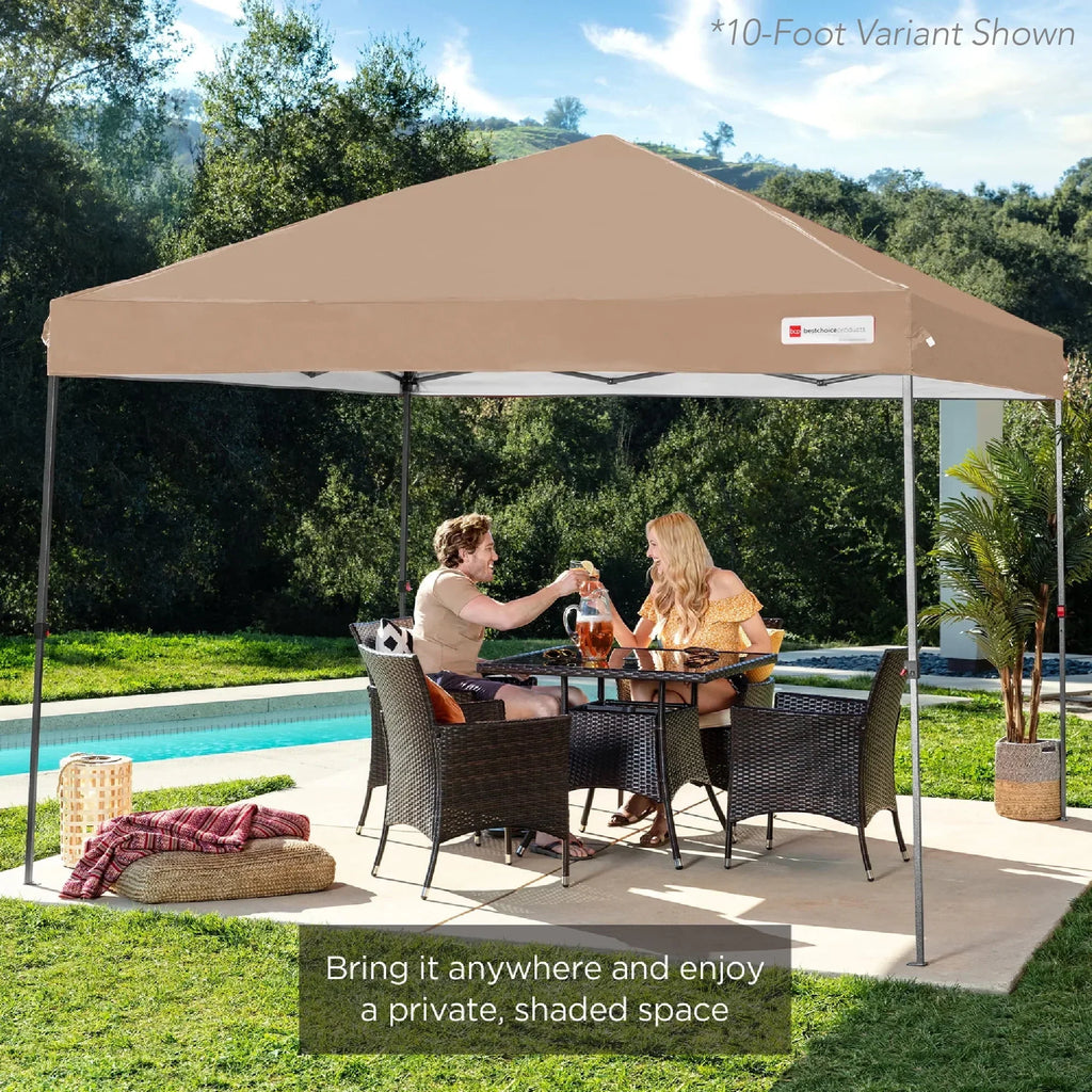 2026 NewBest Choice Products 12x12ft Easy Setup Pop Up Canopy w/ 1-Button Setup, Wheeled Case, 4 Weight Bags - Navy Blue