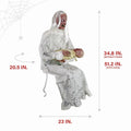 2026 NewHaunted Hill Farm 2.9 ft Animatronic Gravely Granny by Tekky Halloween Decoration with Motion-Activated Sounds, HHGRVLYGRNY-1FLSA