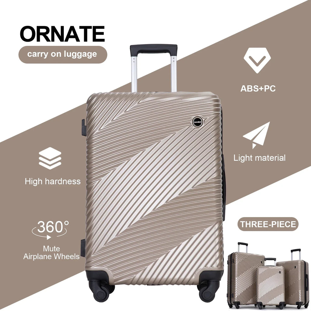 2026 NewTripcomp Luggage 3 Piece Set,Suitcase with Spinner Wheels Hardside Lightweight Luggage 20in24in28in.(Blue)