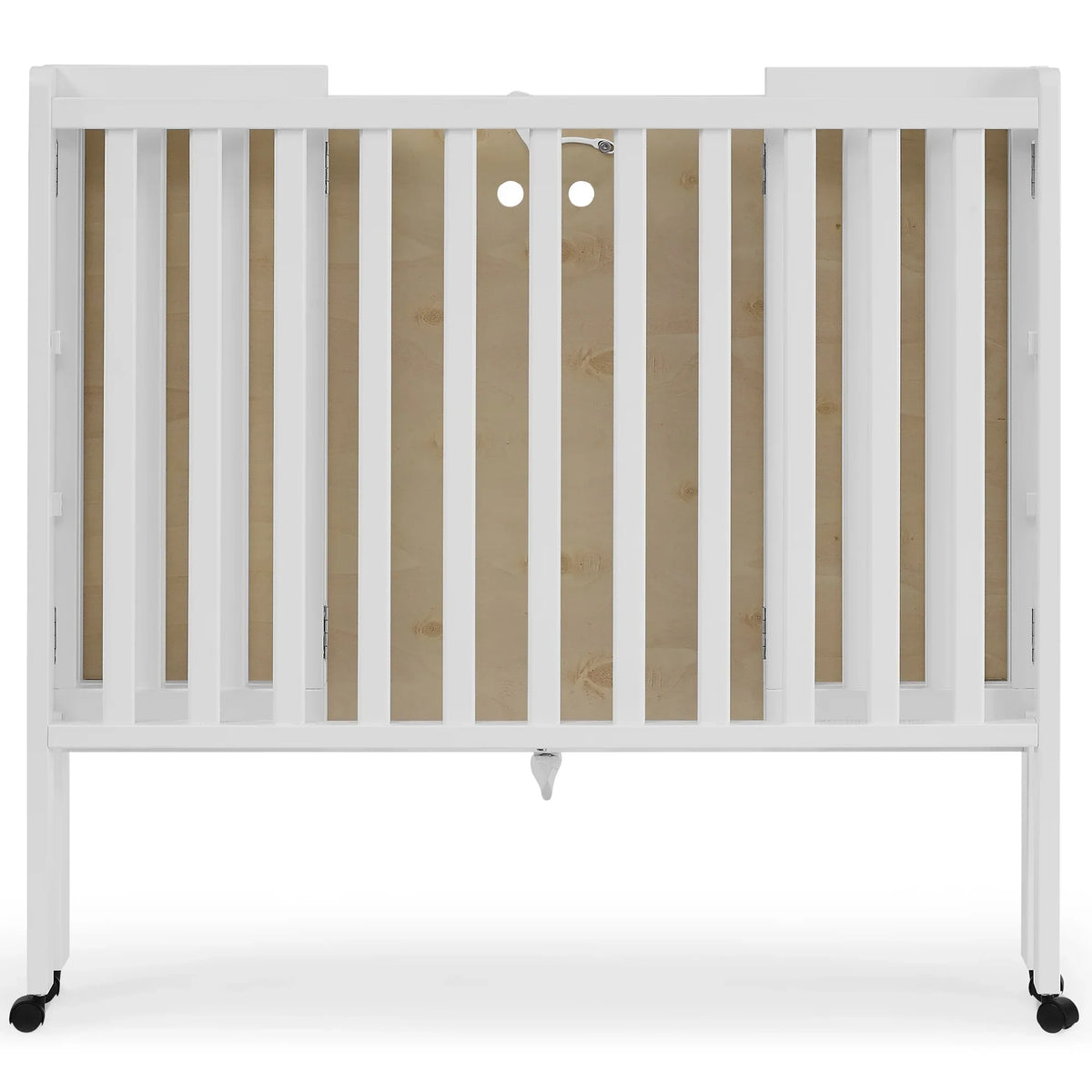 2026 NewDelta Children Lee Portable Folding Mini Crib with 1.5-Inch Mattress - Greenguard Gold Certified, Bianca White