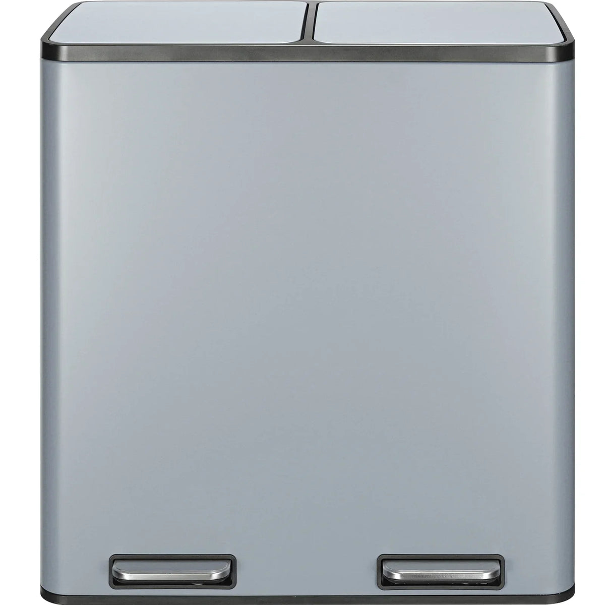 2026 NewLAZY BUDDY Dual Garbage Can, Stainless Steel 16 Gallon Step Kitchen Trash Can with Soft-Close Lid, Double Compartment Garbage Recycling Bin