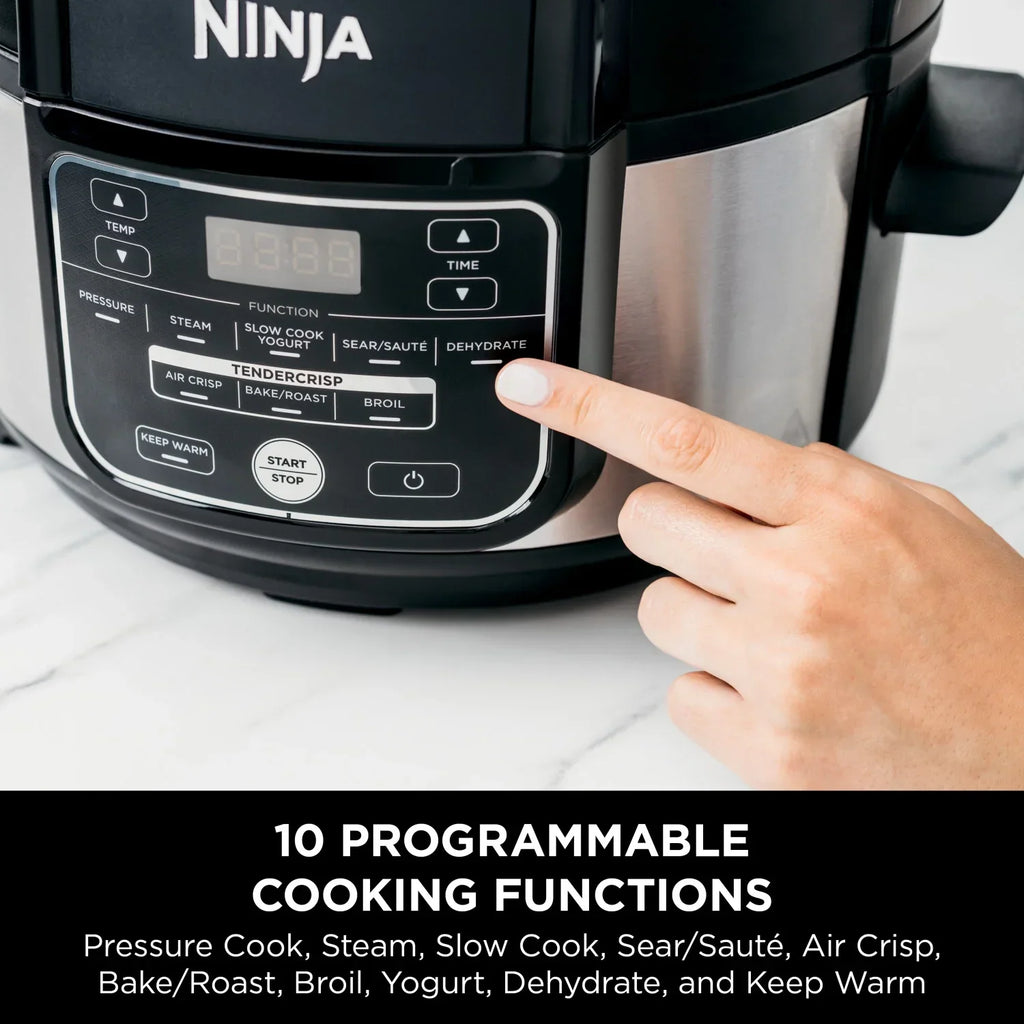2026 NewNinja Foodi 10-in-1 5 Qt Pressure Cooker, Steamer, Bake, Broil, Dehydrate, Air Fryer, Non-Stick, FD101 Stainless Steel