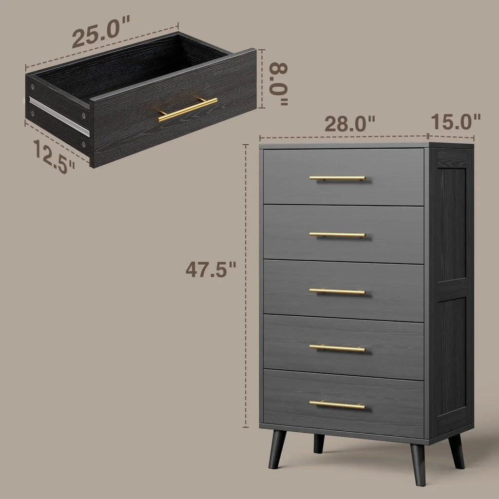 2026 NewLofka King Bedroom Furniture Set - Includes One King Bed Frame, Two Nightstands and 2 Dressers for Modern Home Decor