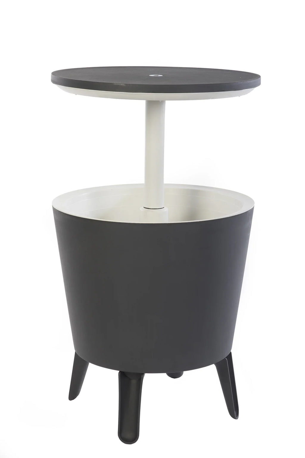 2026 NewKeter Pacific 7.5 Gallon Cool Bar 2 in 1 Weather Resistant Side Table and Bar Durable Resin Outdoor Patio Beverage Cooler Table, Rattan Look Brown