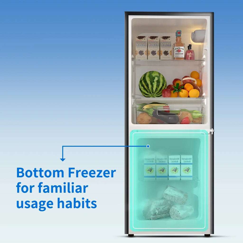 2026 NewBANGSON 4.0 Cu.ft Small Refrigerator with Freezer,2 Door, Small Fridge with Freezer with Bottom Freezer,Silver