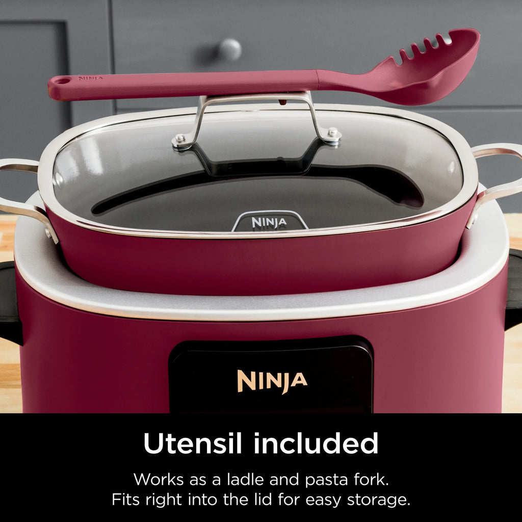 2026 NewNinja Foodi Possible Cooker, 8.5 Quart, 6-in-1 Multi-Cooker, Slow Cooker, Steamer, Glass Lid Integrated Cooking Utensil, Nonstick, Oven Safe Pot to 500°F, Cherry Tarte, MC1000WM