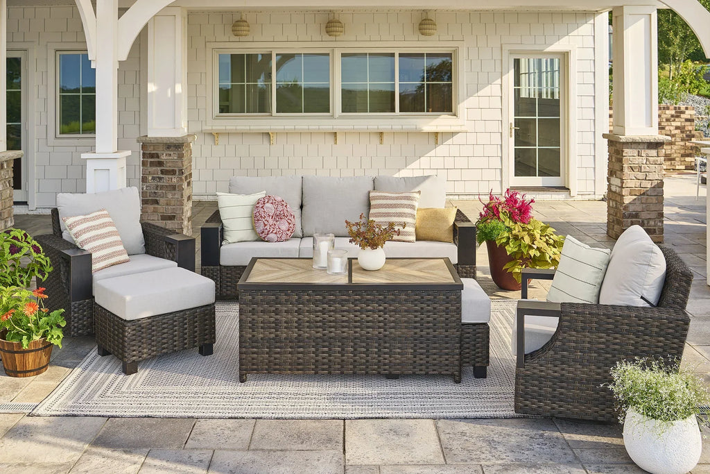 2026 NewBetter Homes & Gardens Rockport Outdoor Wicker Sofa, Brown