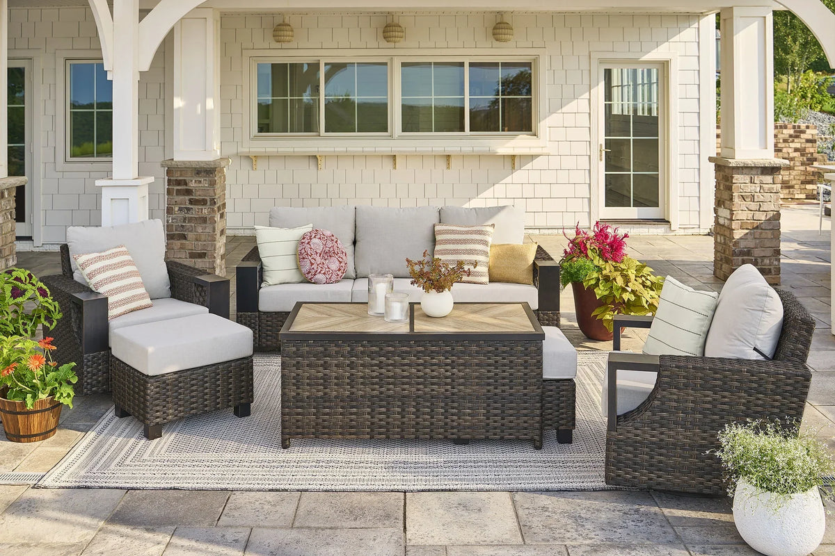2026 NewBetter Homes & Gardens Rockport Outdoor Wicker Sofa, Brown