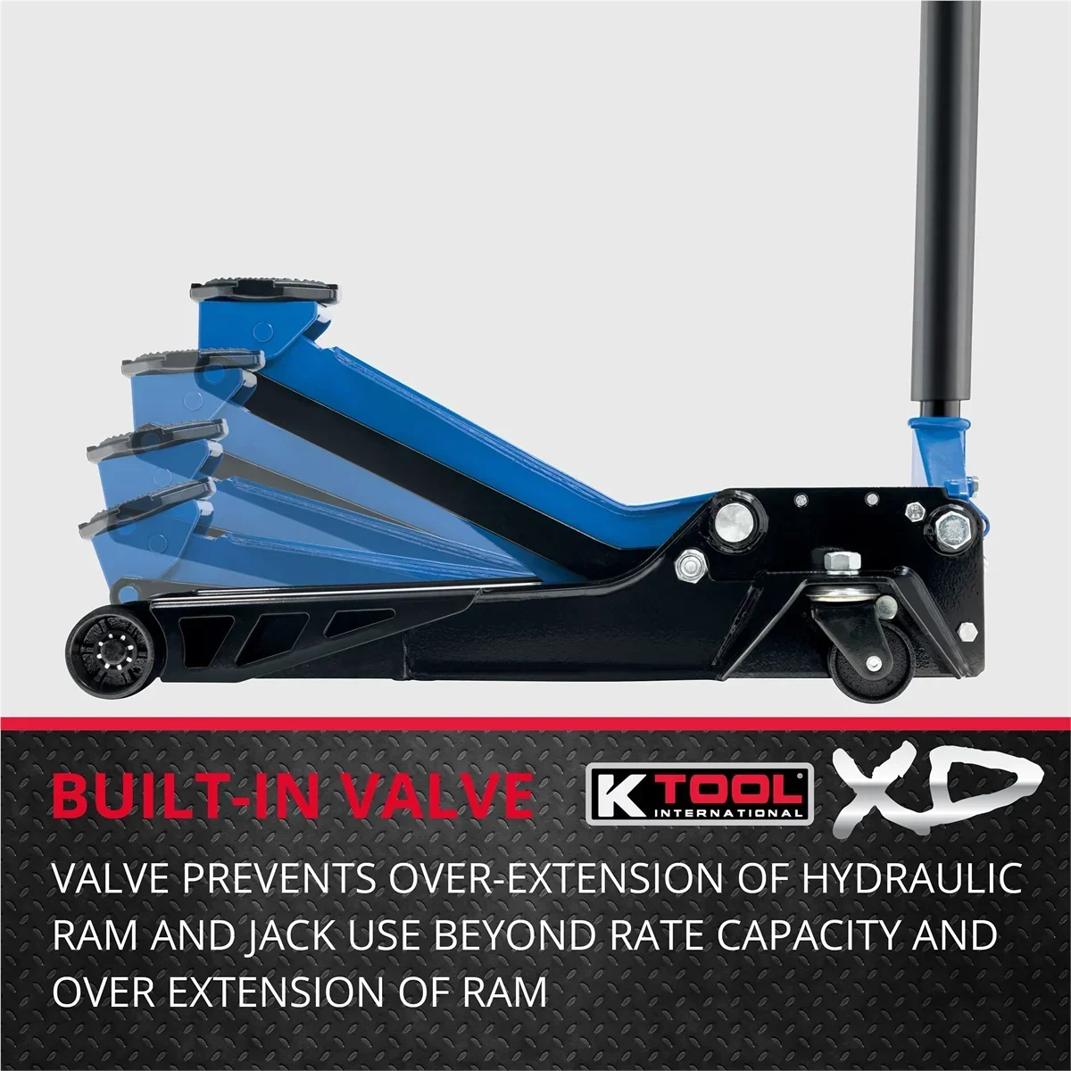 2026 NewK-Tool INT022 3.5 Ton Low Profile Service Jack; Dual Pump Piston