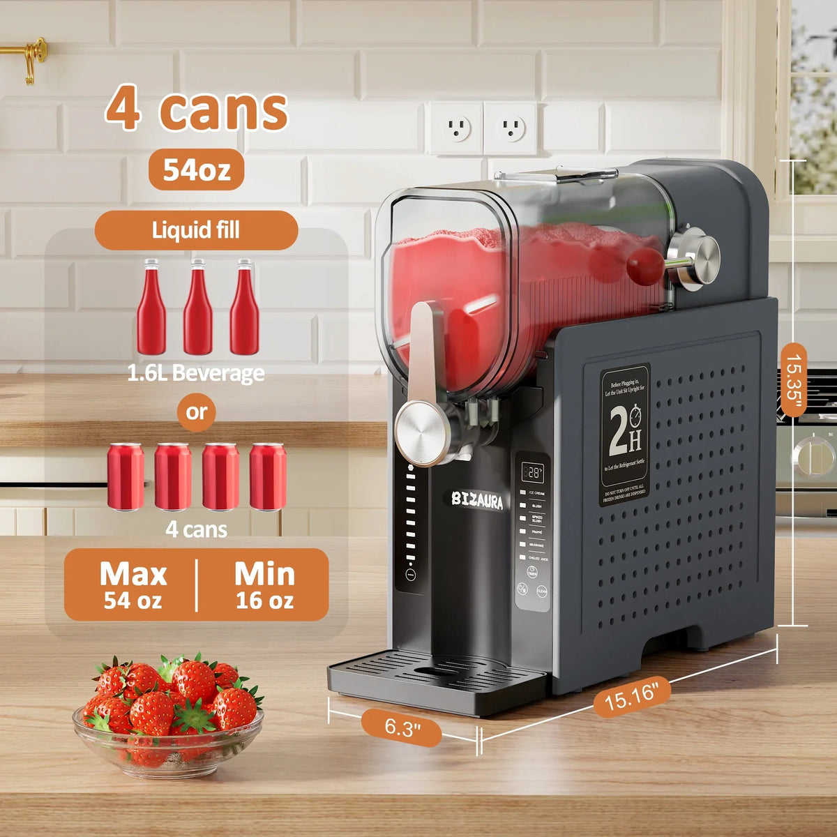 2026 NewBIZAURA Slushie Machine, Slushy Machine for Home No Ice Need, Professional Frozen Drink Maker, 6 Presets for Milkshakes, Frapp"s, Slush, Ice Cream