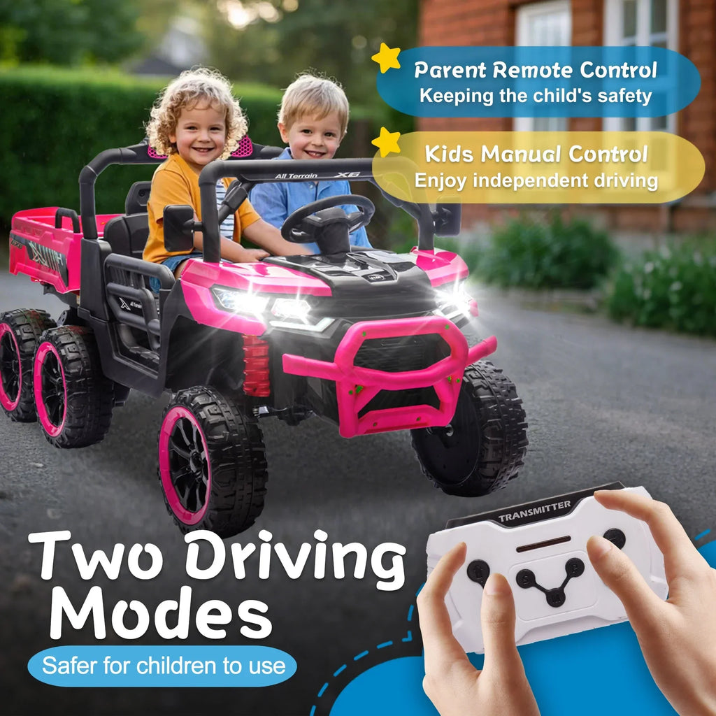 2026 NewXuanlur 24V 2 Seater Kids Ride on Car Truck, Ride on UTV W/ 2x200W Motor, 24 Volt Ride on Toys W/ Dump Bed/Shovel, Electric Car for Kids W/ Durable Tires, LED Light, Music, Remote Control, Black