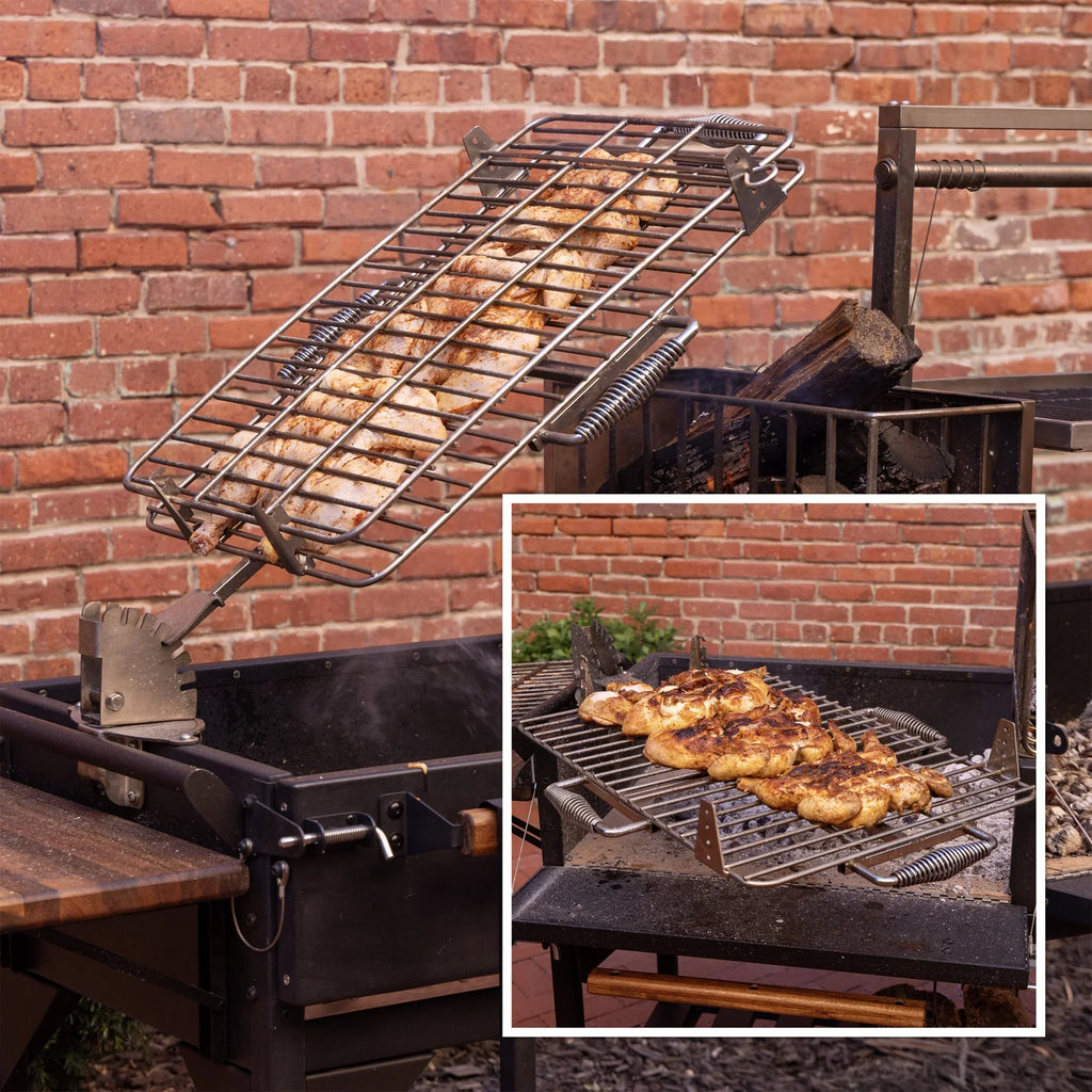 2026 NewBackyard Discovery Argentine Santa Maria XL Wood Fire & Charcoal Steel Grill, Asado Clamp