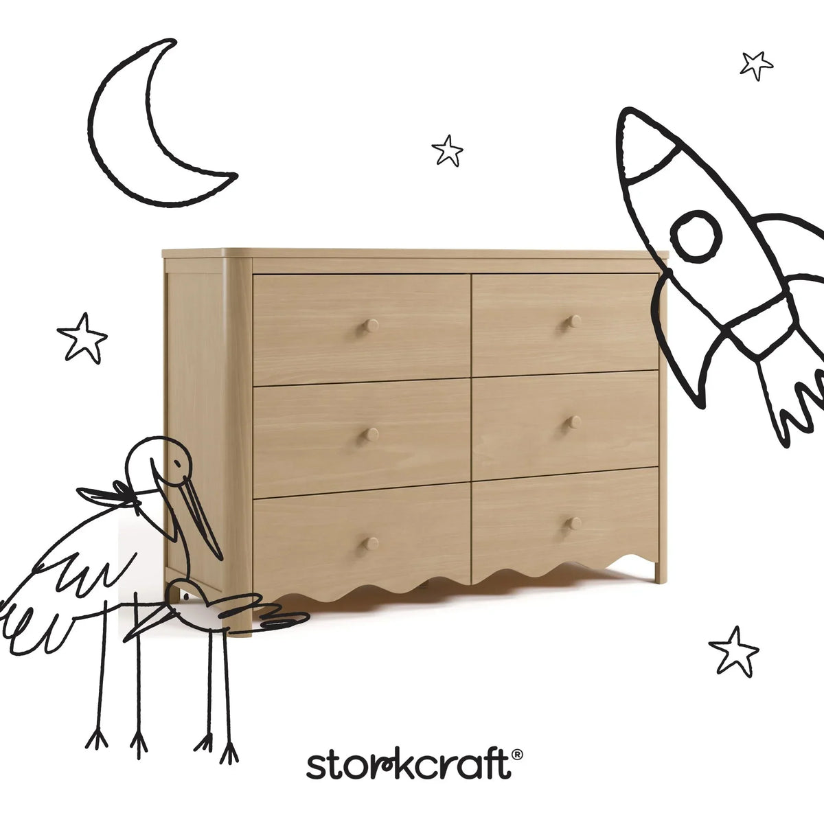 2026 NewStorkcraft Casablanca 6 Drawer Nursery Dresser, Sage