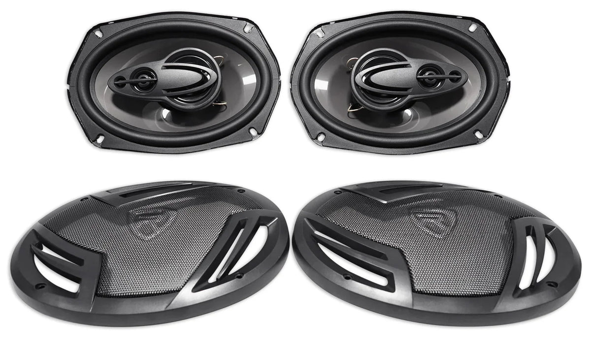 2026 New(4) Rockville RV69.4A 6x9" 1000w 4-Way Car Speakers+Quad Speaker Enclosure Box