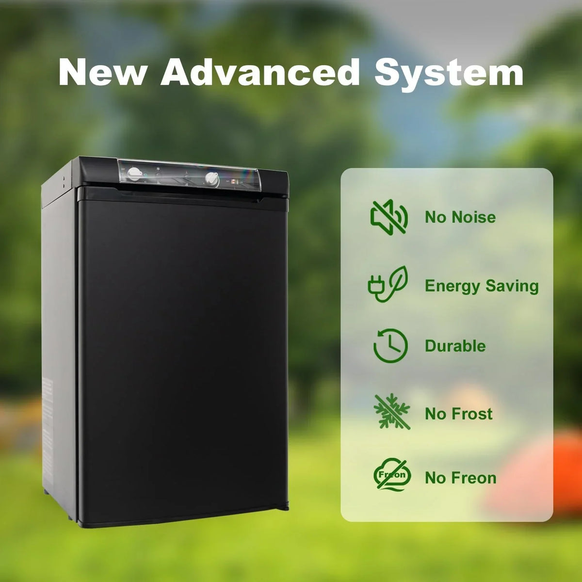 2026 NewSmad 3 Way Fridge Gas/12V/110V 3.5 Cu.ft Propane Camping Refrigerator Fridge