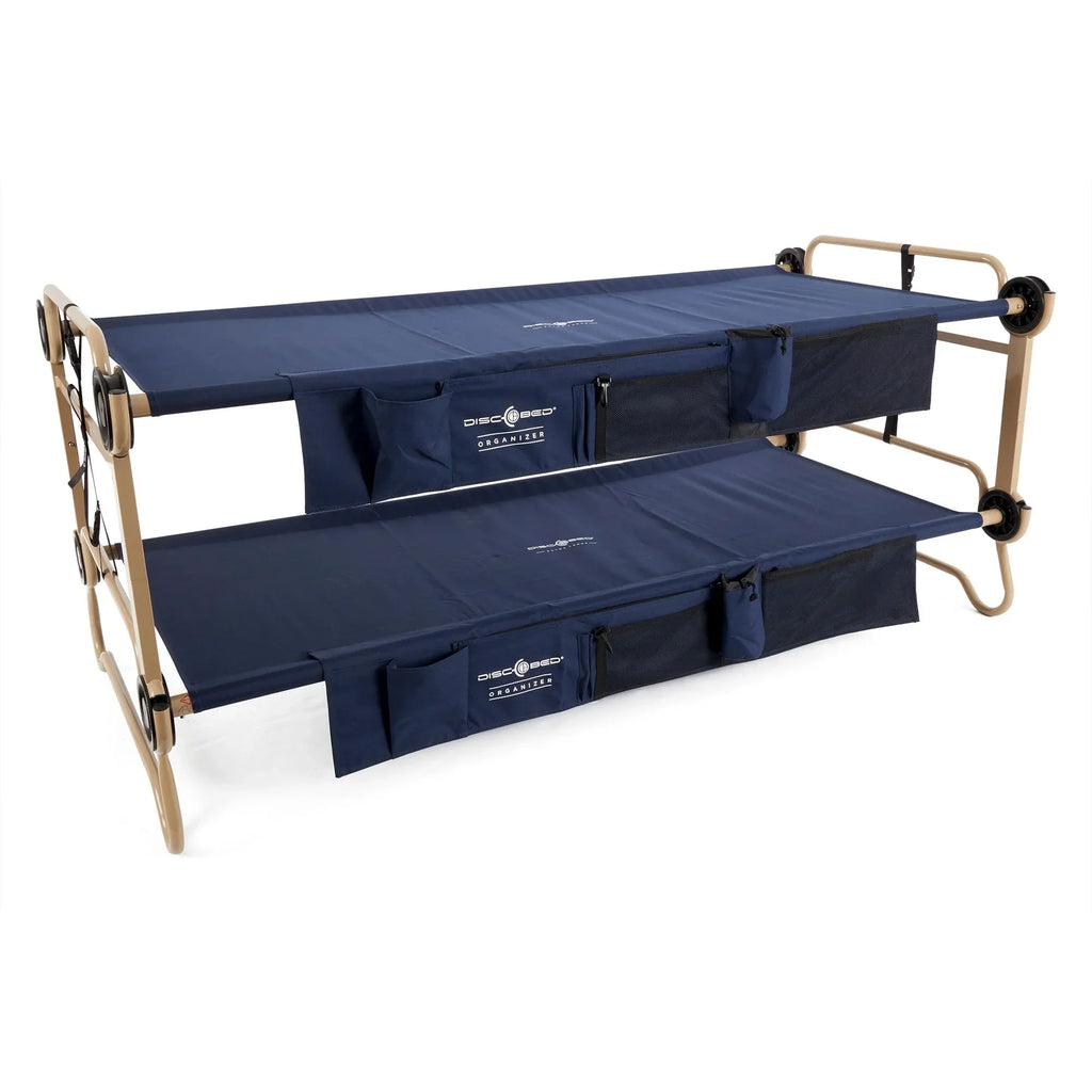 2026 NewDisc-O-Bed XL Cam-O-Bunk Benchable Double Cot with Storage Organizers, Navy