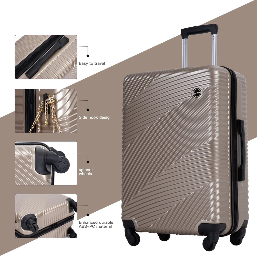 2026 NewTripcomp Luggage 3 Piece Set,Suitcase with Spinner Wheels Hardside Lightweight Luggage 20in24in28in.(Blue)
