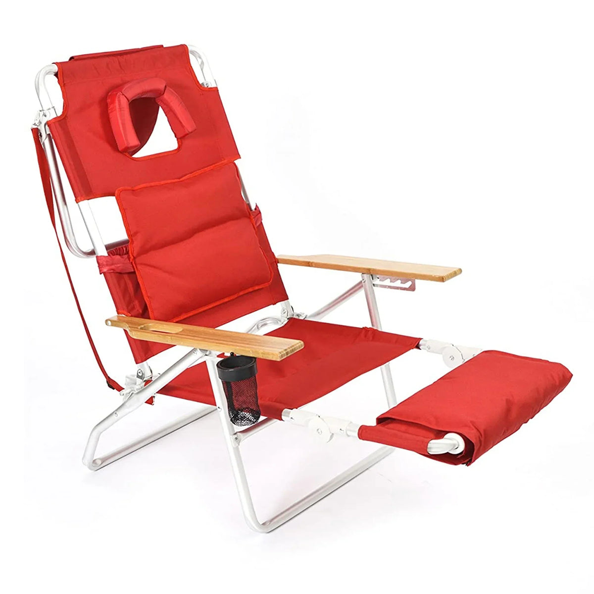 2026 NewOstrich Deluxe 3N1 Lightweight Outdoor Beach Lounge Chair w/Footrest, Pink