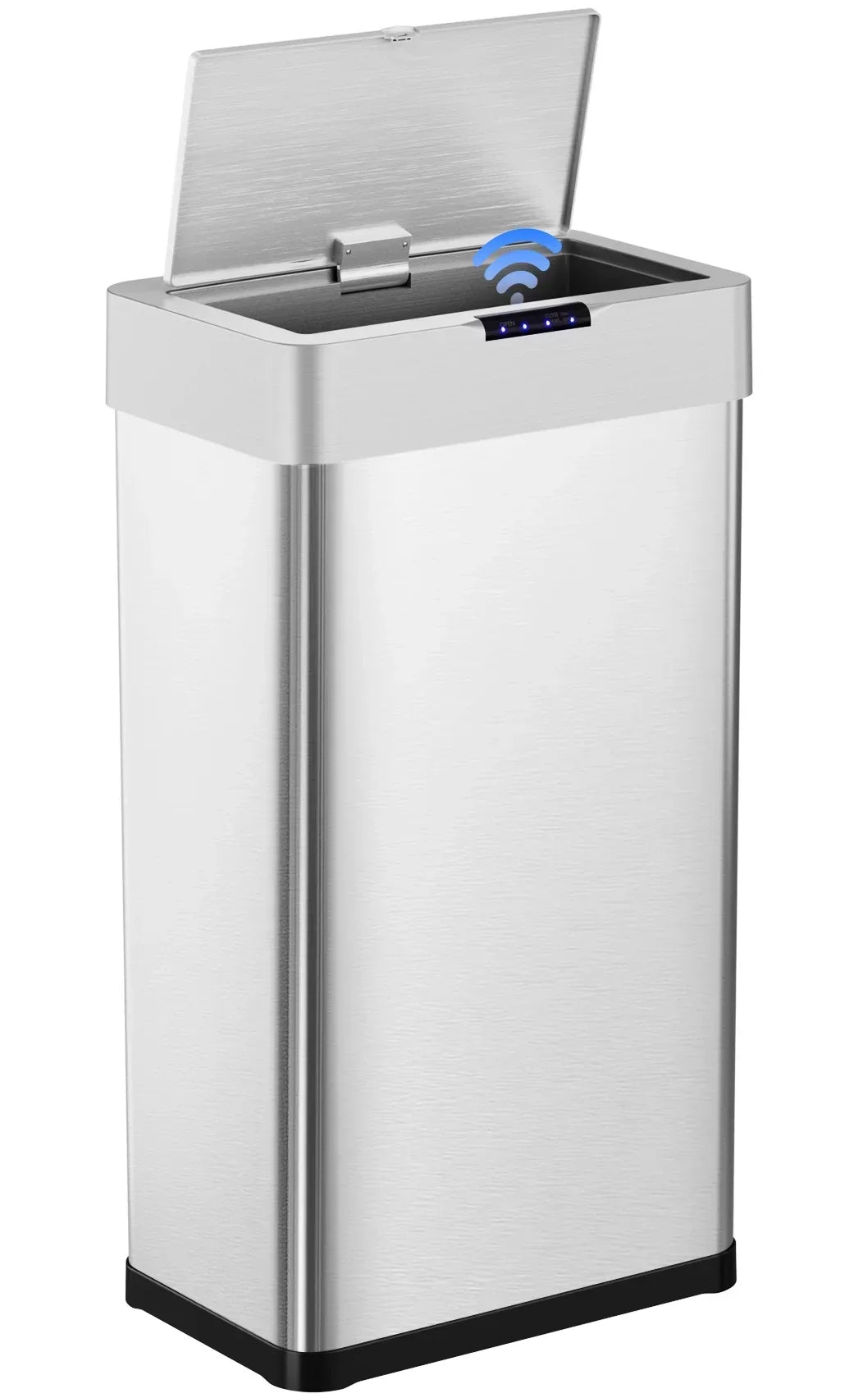 2026 NewLAZY BUDDY 60 Liter / 16 Gallon Stainless Steel Motion Sensor Trash Can for Kitchen, Bathroom, Rectangular