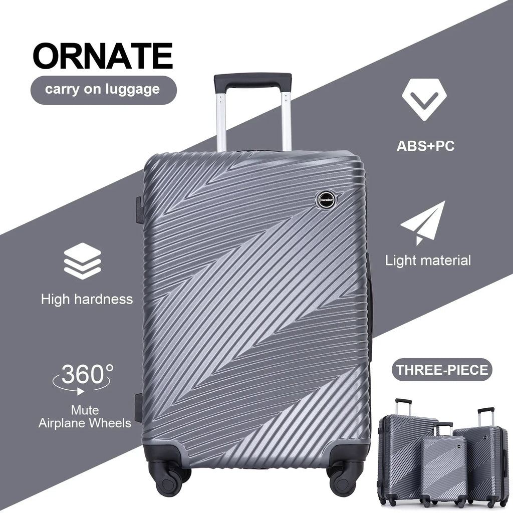 2026 NewTripcomp Luggage 3 Piece Set,Suitcase with Spinner Wheels Hardside Lightweight Luggage 20in24in28in.(Blue)