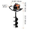 2026 NewKFFKFF Gas Earth Auger, 52CC 1450W, includes 8" Drill Bit & Extension Rod, Ideal for Garden, Farmland Fence Installation, Orange & Black