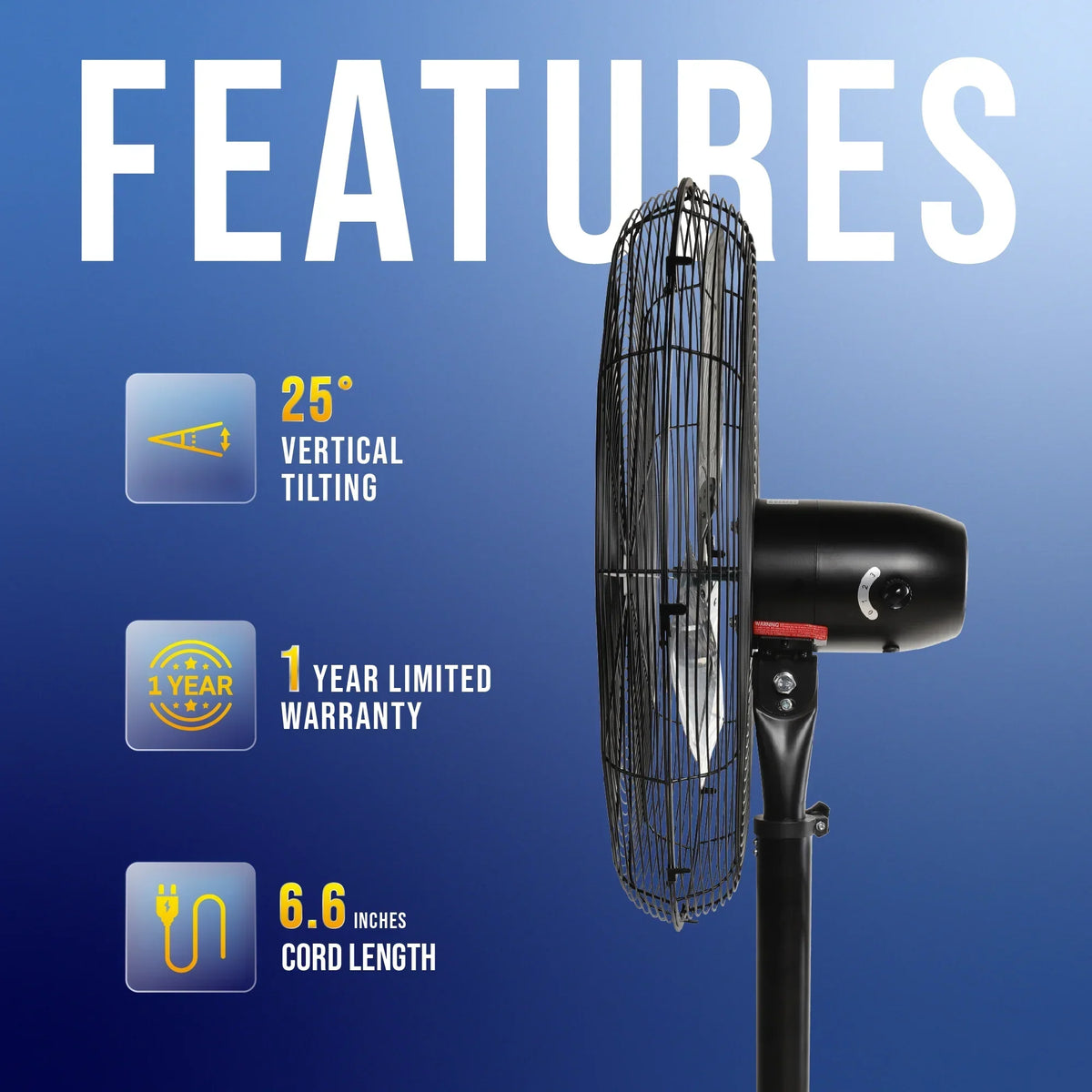 2026 NewTornado - 20 Inch High Velocity Metal Oscillating Pedestal Fan - Commercial, Industrial Use Water-Resistant