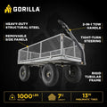 2026 NewGorilla Carts 1000-lb. Capacity Steel Utility Cart, Model #GOR1001-Com, 13-inch Pneumatic Tires