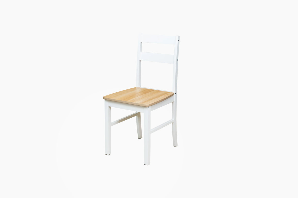 2026 NewMainstays 5-Piece Dining Set, 1 Table and 4 Chairs, White, MDF and Rubberwood, Indoor, 46" L x 29" W x 30" H Table
