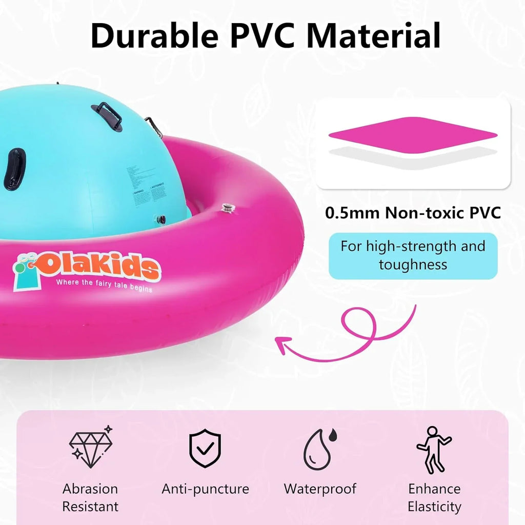 2026 NewOLAKIDS 8FT Inflatable Dome Rocker Bouncer, Outdoor Kids Giant Roll and Play Seesaw Rocker with 6 Secure Handles, Max Weight 250 LBS, Toddlers Climbing Toy Backyard Play Center Equipment