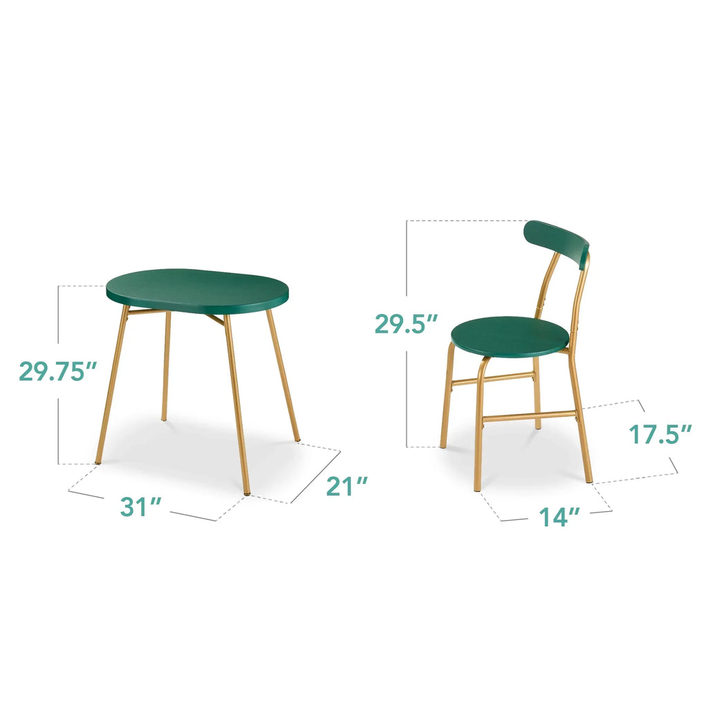 2026 NewBest Choice Products 3-Piece Modern Oval Dining Table Set, Small Kitchen Dinette w/ 2 Chairs - Black/Black