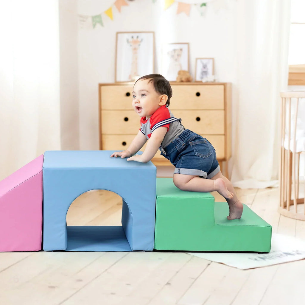 2026 NewSoft Climbing Indoor Set, Foam Climbing Blocks for Toddlers, Climbing, and Sliding Activity Play Set,4PCS