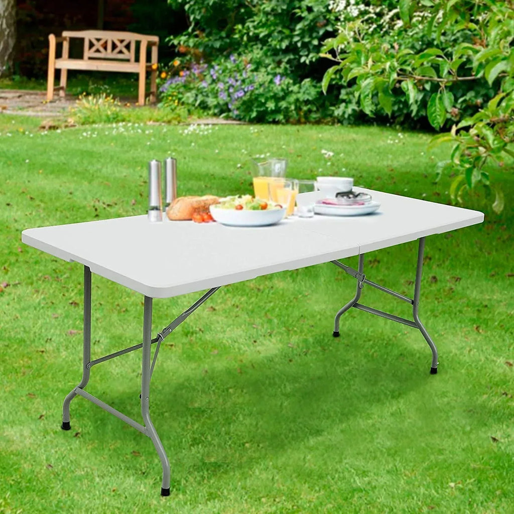 2026 NewAmazing for less 8ft Folding Table White Plastic Portable Long Foldable Tables Indoor Outdoor Party Picnic Camping Fold Table 8 Foot (4ft, 6ft, 8ft)