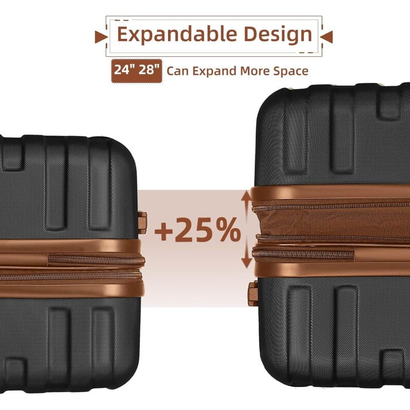 2026 NewLuggage Sets 6 Piece with Duffel Bags, Hardside Expandable Suitcases with Spinner Wheels TSA Lock, Cream