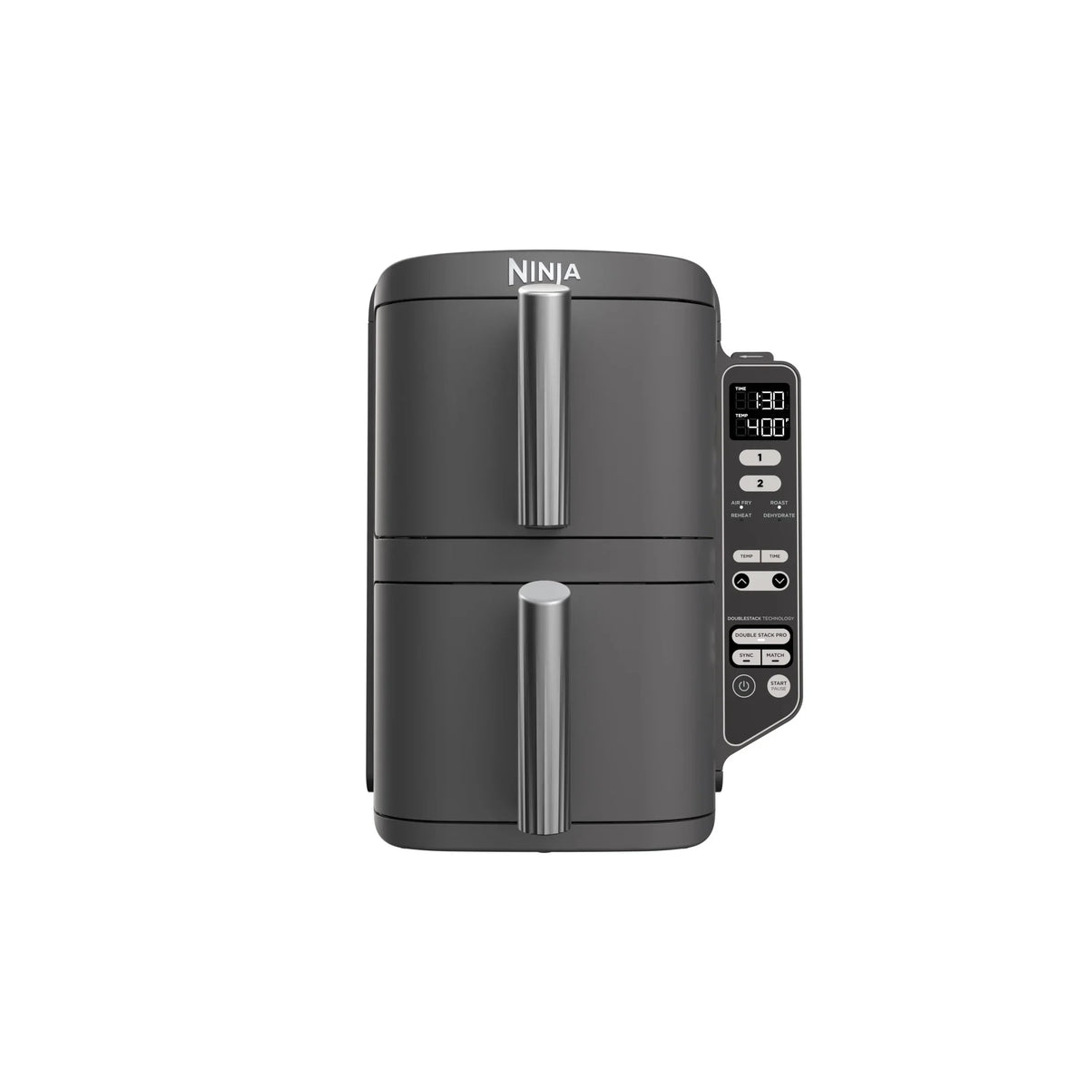 2026 NewNinja DoubleStack XL 2-Basket Air Fryer, DoubleStack Technology Cooks 4 Foods at Once, Space Saving Design, 10 QT, 4-in-1, Smart Finish & Match Cook, SL400